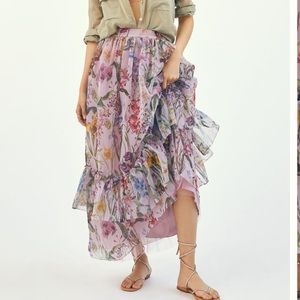 NWT Geisha Designs Ruffled Floral Skirt